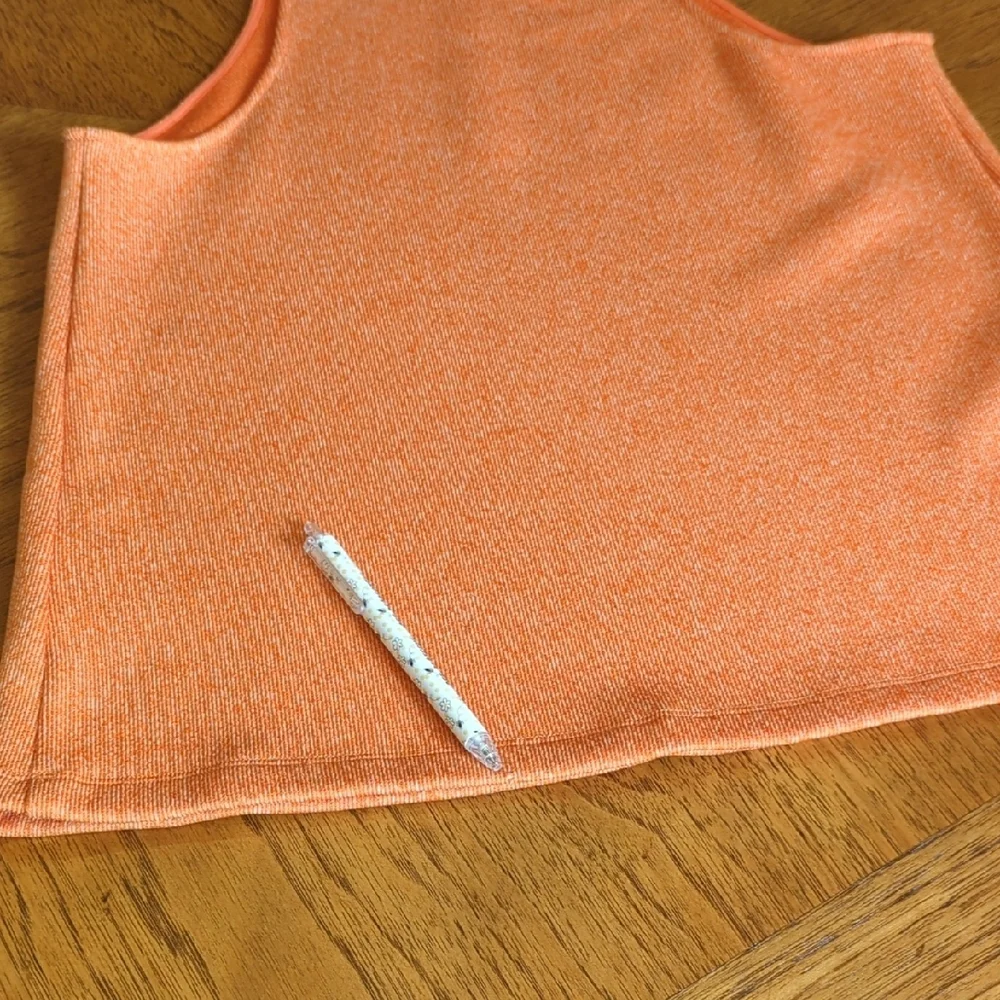 Tibi Vibrant Speakled Orange Knit Tank Top - Picture 7 of 8